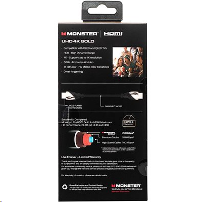 MONSTER PLATINUM 21 GBPS HDMI CABLE - 12 FT.