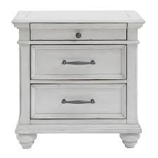 KANWYN Whitewash Three Drawer Night Stand