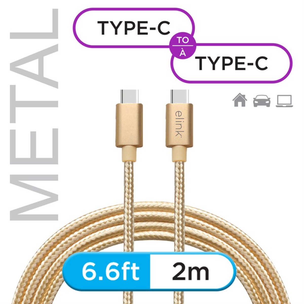 eLink 6.6ft Type-C to Type-C heavy duty braided cable : Oshtugon ...