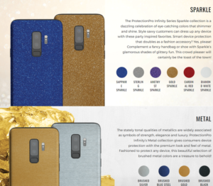 ProtectionPro Infinity Series Back Cover Skin Metal/Sparkle Combo (10 pcs)