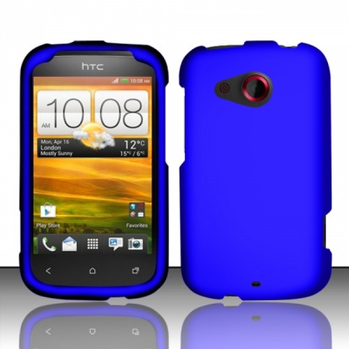 HTC Desire C Protective Cover Case w/ Screen Protector - Blue