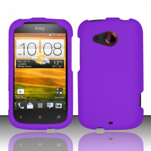HTC Desire C Protective Cover Case w/ Screen Protector - Purple