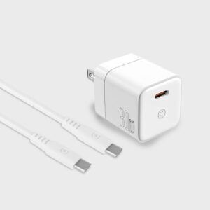 GaN 30W Wall Charger with 100W Type C to Lightning Cable(White)