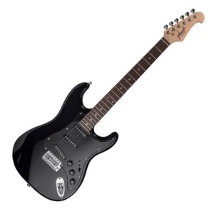 Monoprice Indio Cali Classic Electric Guitar with Gig Bag_ Black