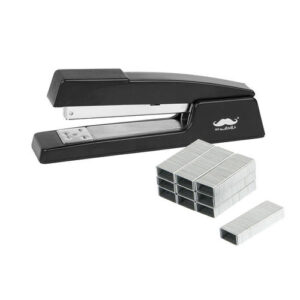 Classic Desktop Full Strip Metal Stapler, 15 Sheets - Moustache