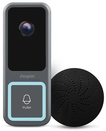 Energizer Smart Doorbell & Chime, Wired 1080p Video Doorbell Security Camera, 2 Way Audio, Night Vision