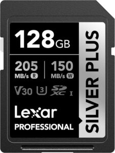 Lexar 128GBProfessional SILVER PLUS USH-I SDXC Memory Card
